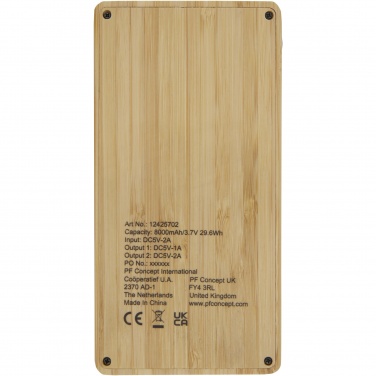 Logotrade advertising product image of: Alata 8000 mAh bamboo solar power bank